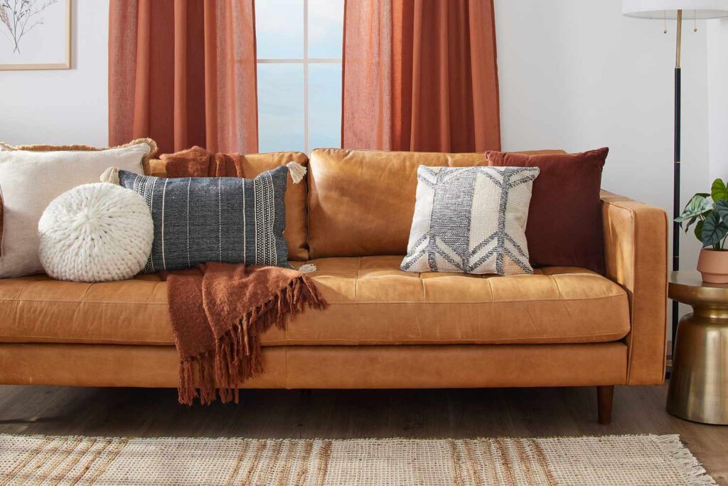 Professionally cleaned couch after upholstery cleaning, looking fresh and renewed.